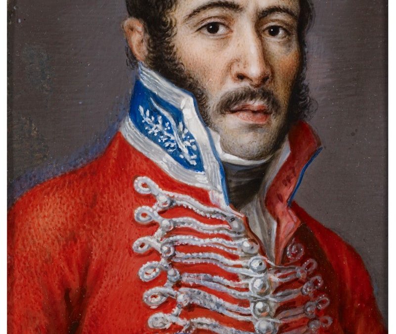 Miniatura de un soldado con casaca roja