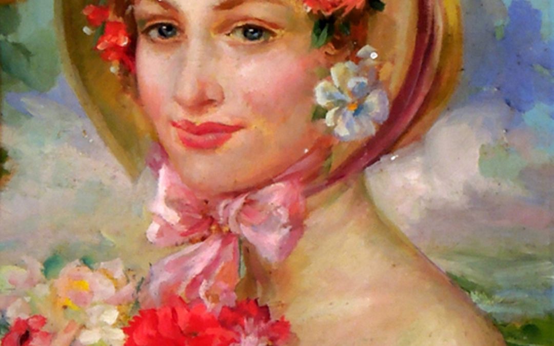 Dama con flores